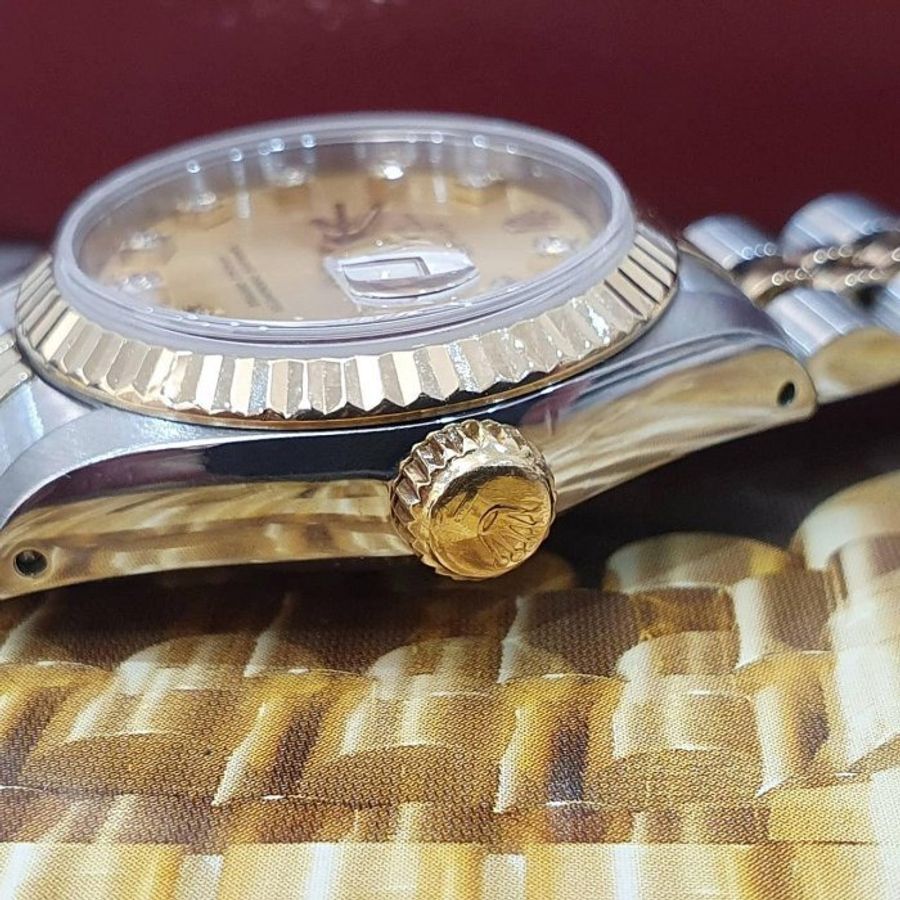 【大眾名錶】ROLEX 勞力士 69173 Datejust 女錶經典款 金十鑽面盤 舊包台 大眾名錶G239-6