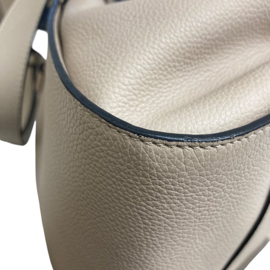 LOEWE 羅威 HAMMOCK DRAWSTRING BAG 小號吊床包 粒面小牛皮 米色 銀釦-7