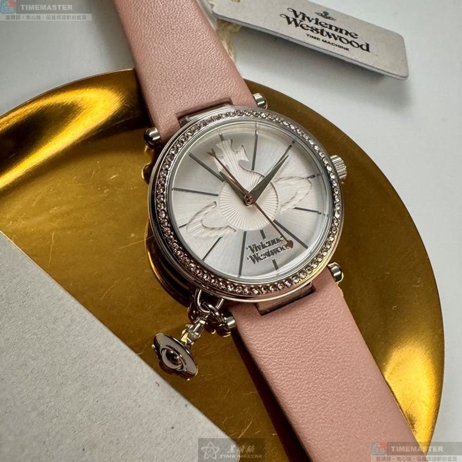 Vivienne Westwood手錶,編號VW30324,32mm銀錶殼,粉紅錶帶款-2