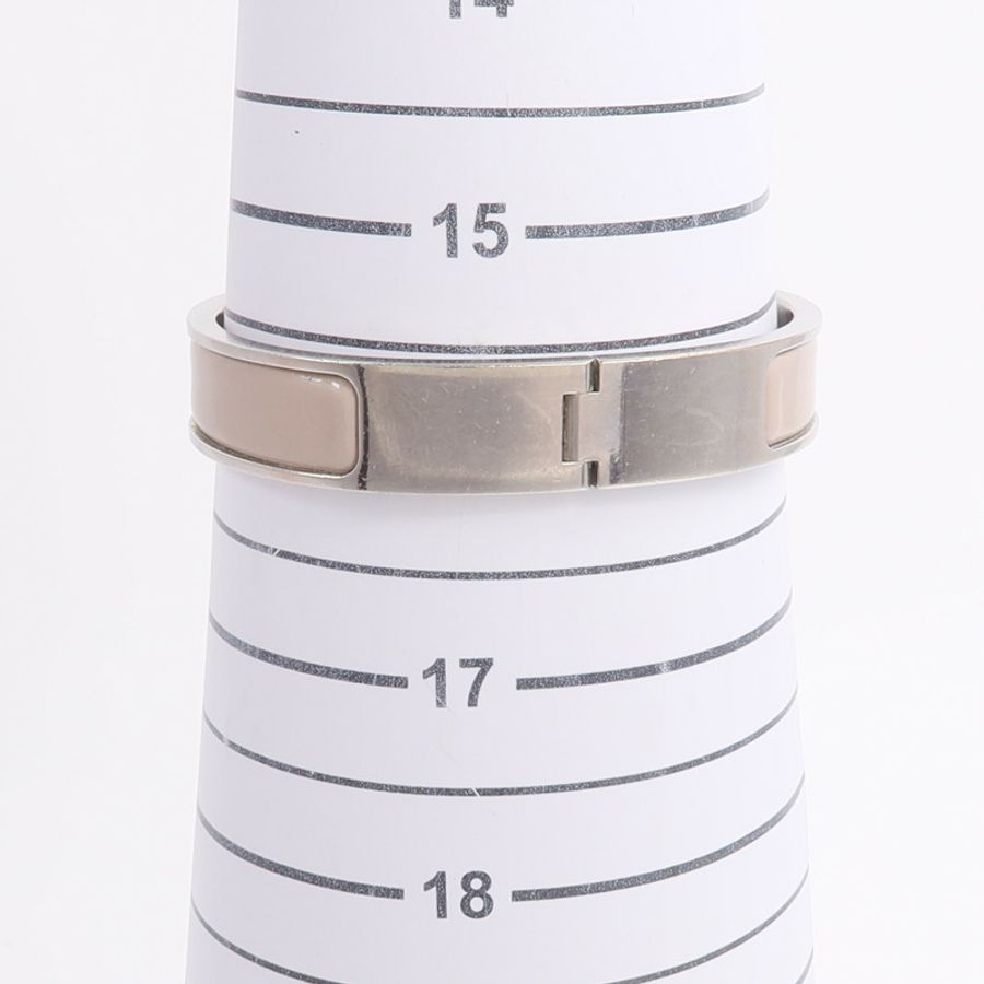 HERMES 金屬/琺瑯Clic H Bracelet手鐲Gris Etain Mat-12