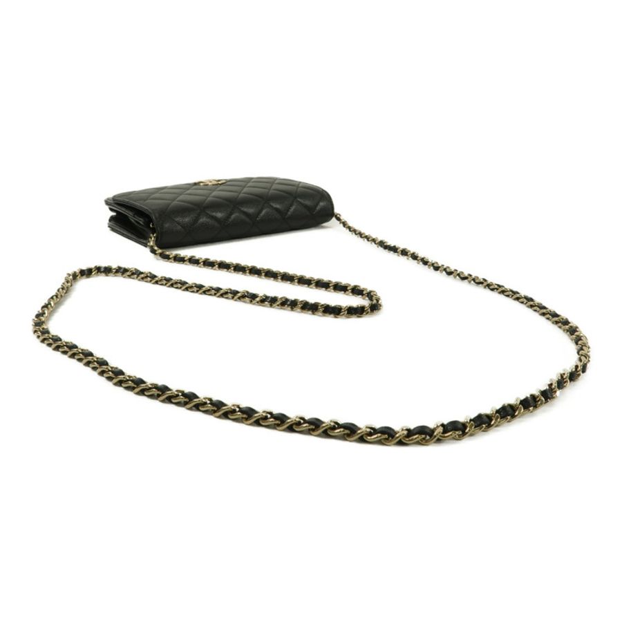 CHANEL 牛皮皮革WOC Wallet On Chain鏈帶肩背袋-8