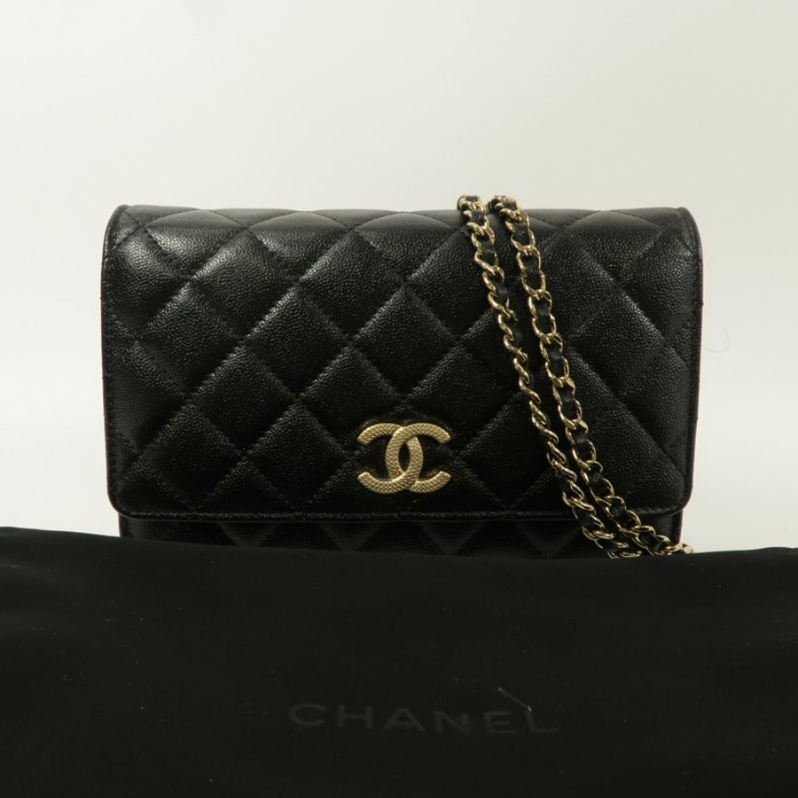 CHANEL 牛皮皮革WOC Wallet On Chain鏈帶肩背袋-13