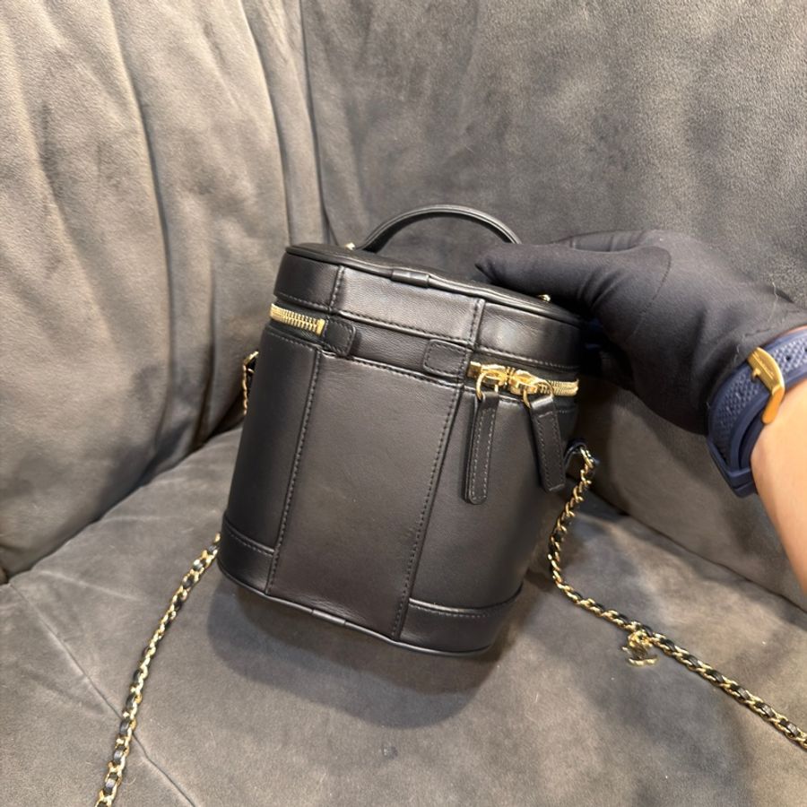 #全網最低💰 #全配🈶購證 香奈兒黑金復古Vanity case化妝盒斜挎包-12