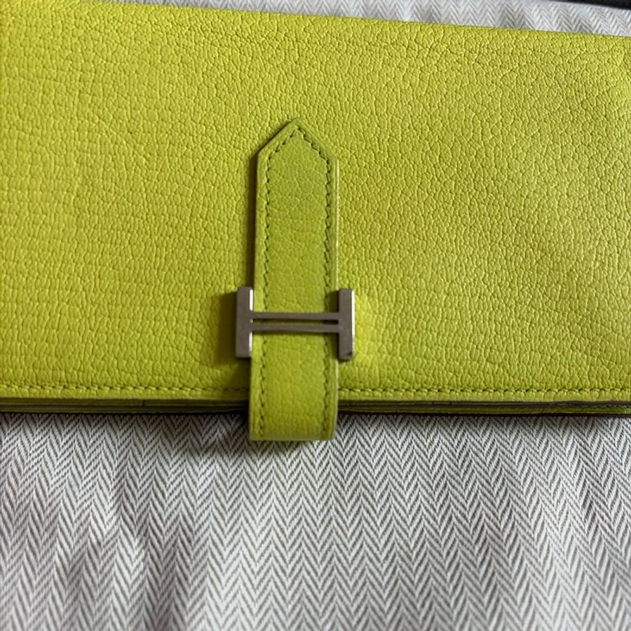 93%新Hermes Bearn long wallet 🍋愛馬士黃色Bearn 長夾-2