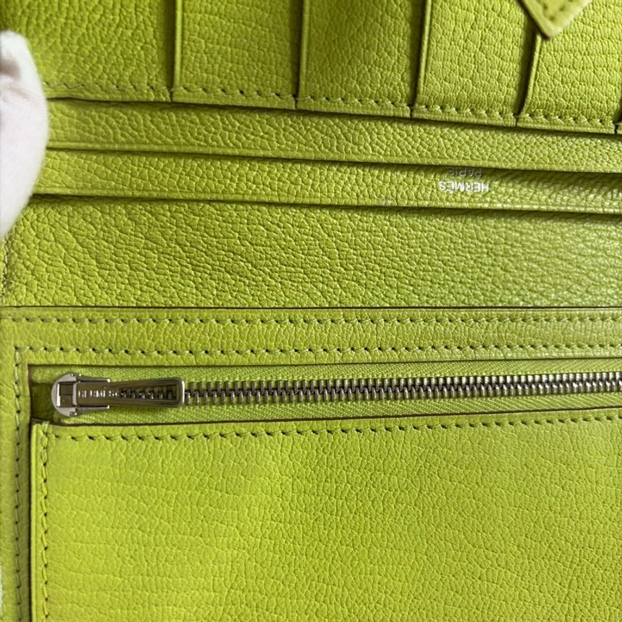 93%新Hermes Bearn long wallet 🍋愛馬士黃色Bearn 長夾-4