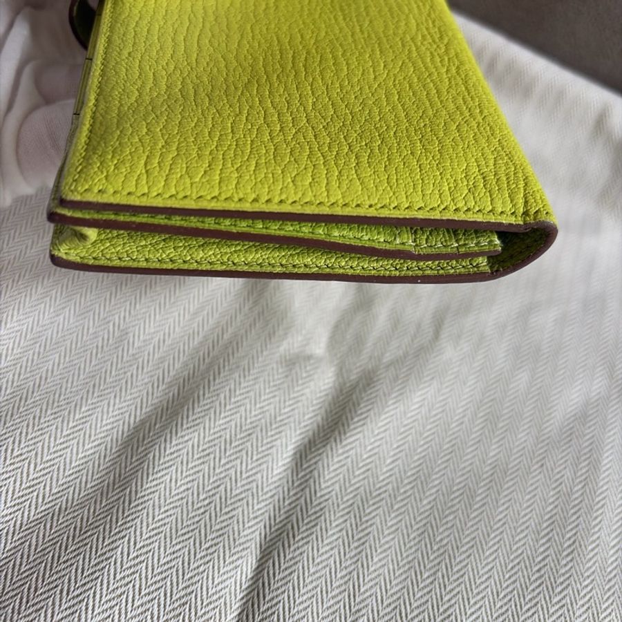 93%新Hermes Bearn long wallet 🍋愛馬士黃色Bearn 長夾-5