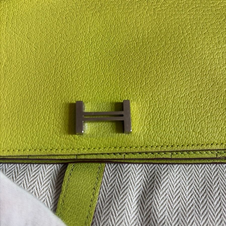 93%新Hermes Bearn long wallet 🍋愛馬士黃色Bearn 長夾-8