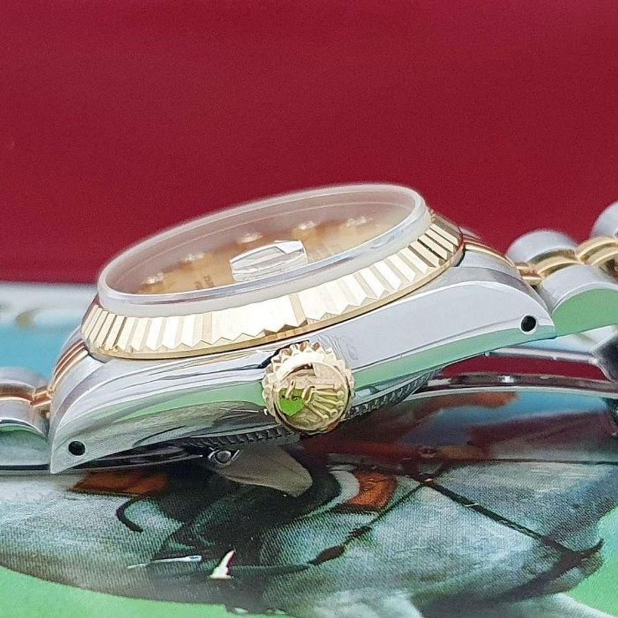 【大眾名錶】ROLEX 勞力士 69173 Datejust 女錶經典款 太陽圈 金色十鑽面盤 大眾名錶B1108-6