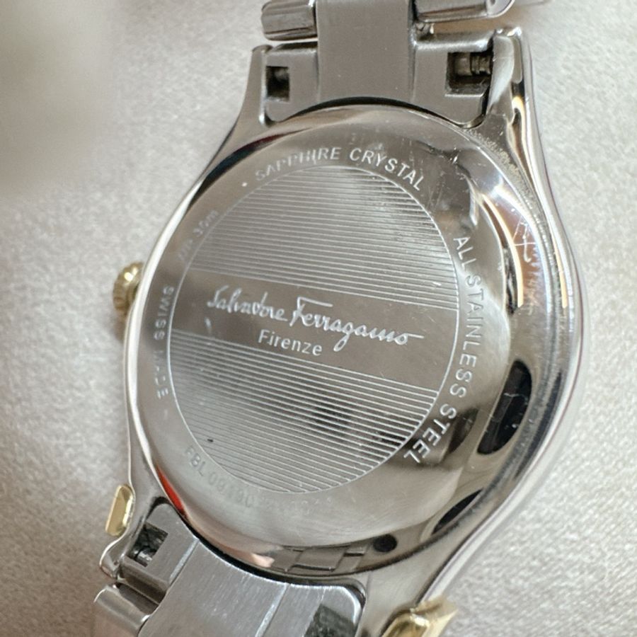 二手正品Salvatore Ferragamo菲拉格慕1898系列Moon Phase半金日月星辰手錶 精品錶-6
