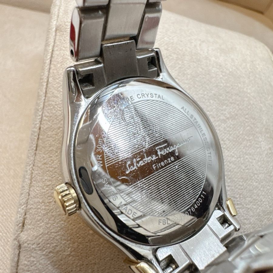 二手正品Salvatore Ferragamo菲拉格慕1898系列Moon Phase半金日月星辰手錶 精品錶-22