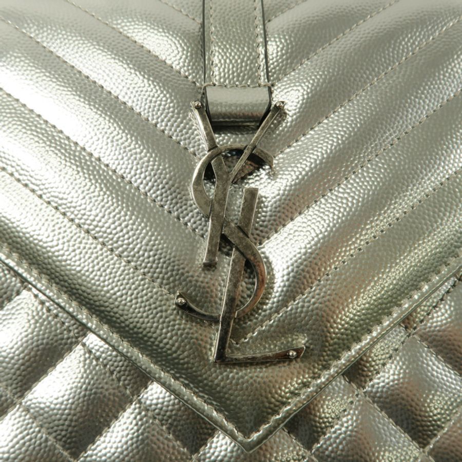 SAINT LAURENT 牛皮皮革Envelope Chain Bag Medium鏈帶肩背袋-9