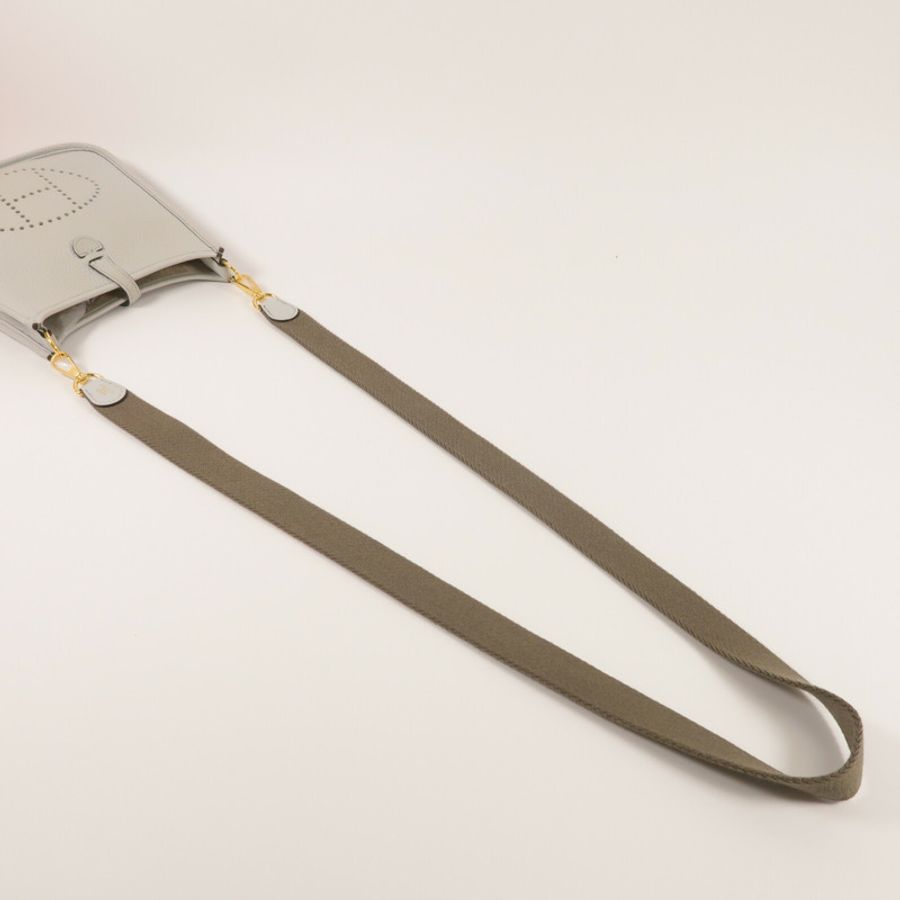 HERMES Clemence皮革Evelyne TPM肩背袋Gris Pantin-9