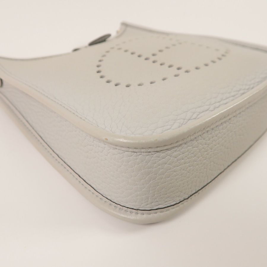 HERMES Clemence皮革Evelyne TPM肩背袋Gris Pantin-11