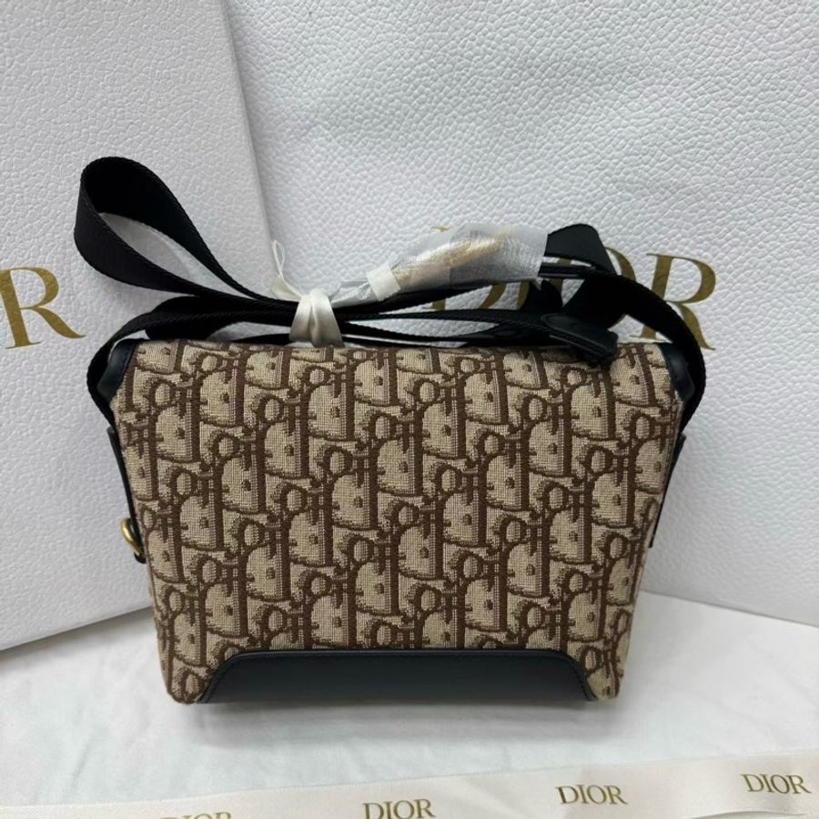 Dior 迪奧 26新款 迷你 棕色老花 Jett 郵差包單肩包斜挎包-1