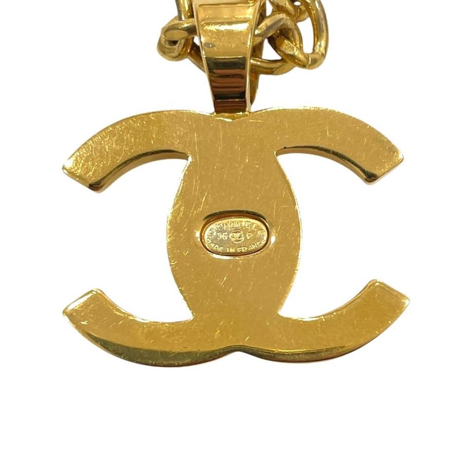 CHANEL 香奈兒 96P TURN-LOCK 鎖頭造型項鍊 合金 金色-3