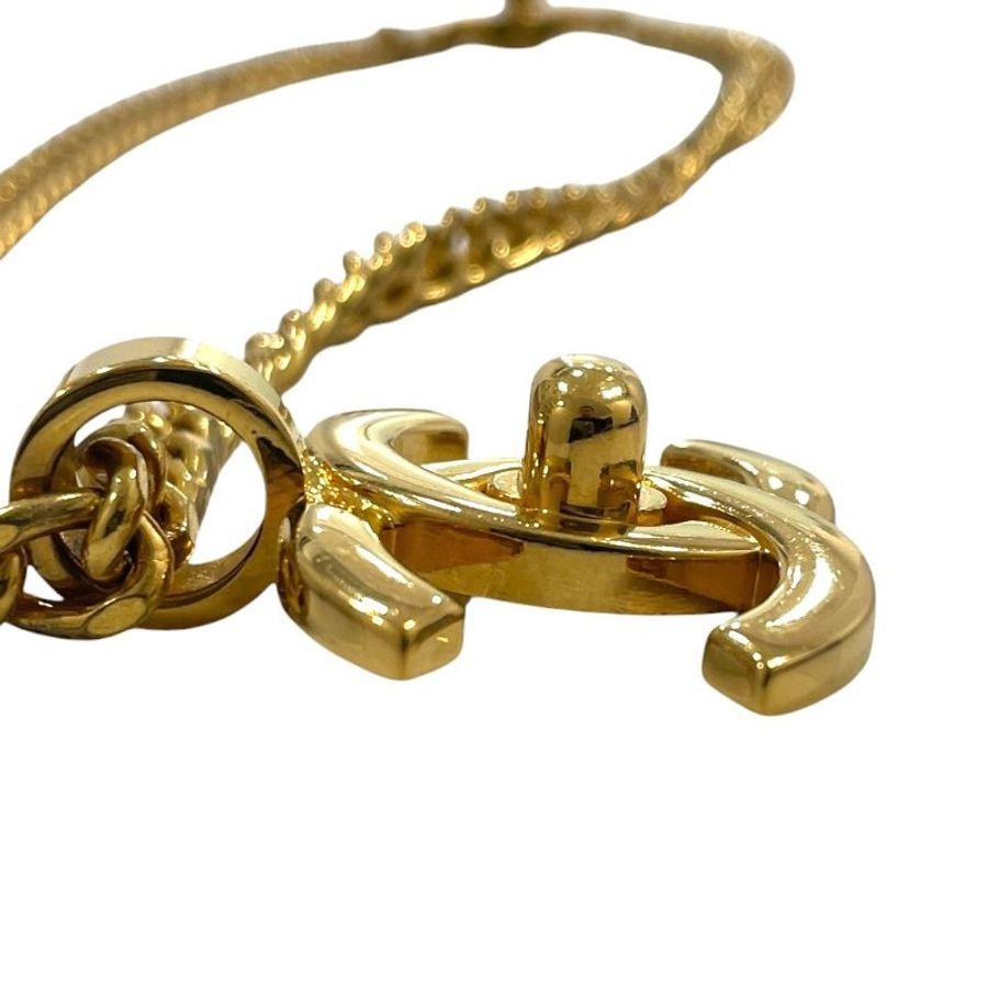 CHANEL 香奈兒 96P TURN-LOCK 鎖頭造型項鍊 合金 金色-4