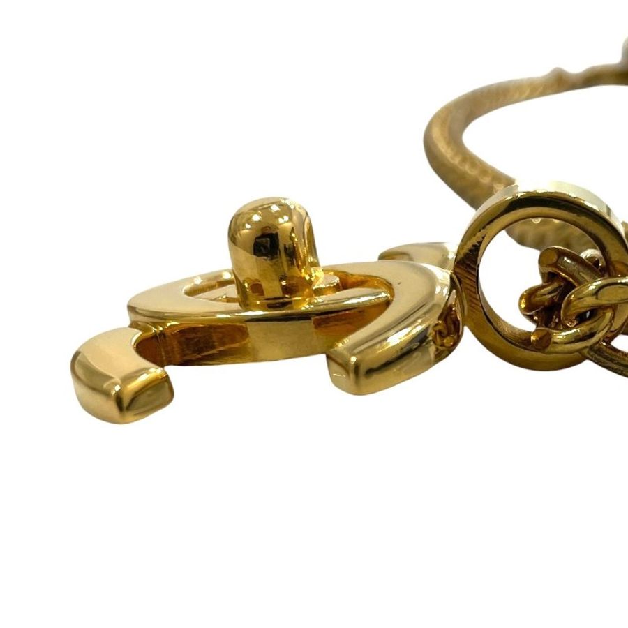 CHANEL 香奈兒 96P TURN-LOCK 鎖頭造型項鍊 合金 金色-5