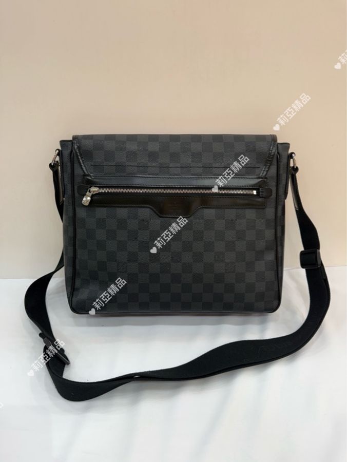 莉亞精品♡ LV N58029 斜背棋盤格公事包 二手美包-3