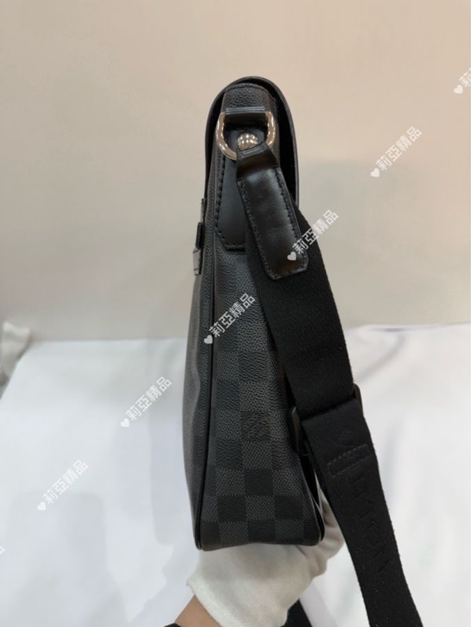 莉亞精品♡ LV N58029 斜背棋盤格公事包 二手美包-4