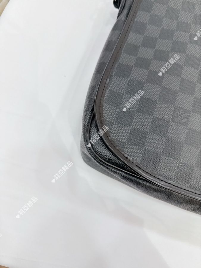 莉亞精品♡ LV N58029 斜背棋盤格公事包 二手美包-11