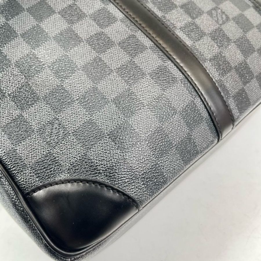 LV路易威登 男士黑棋盤格公文包電腦公事包-16