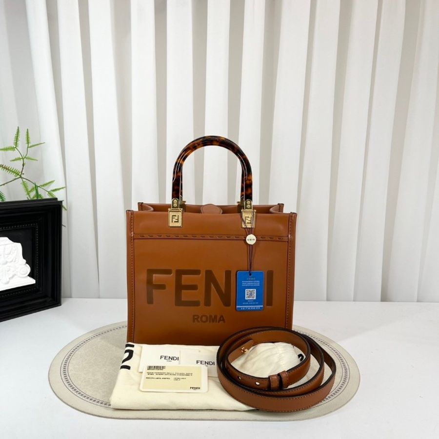 FENDI芬迪 sunshine焦糖色中號托特包-0