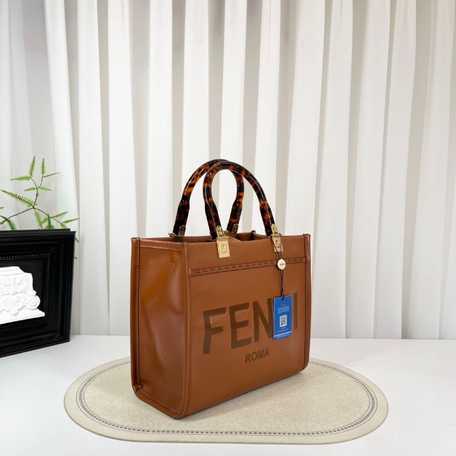 FENDI芬迪 sunshine焦糖色中號托特包-3