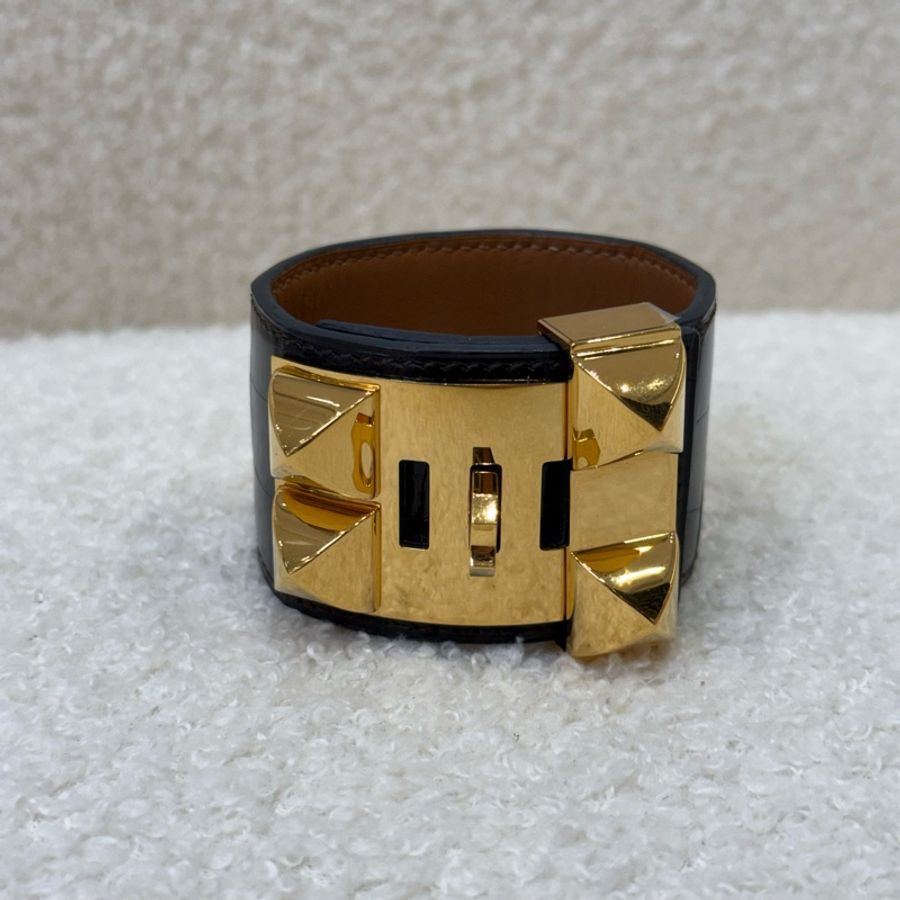 Hermès CDC 黑色鱷魚手環-0