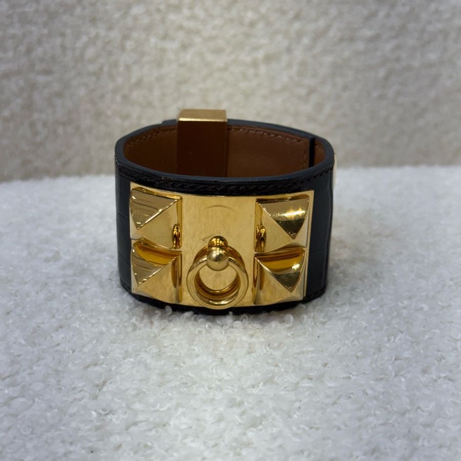 Hermès CDC 黑色鱷魚手環-2