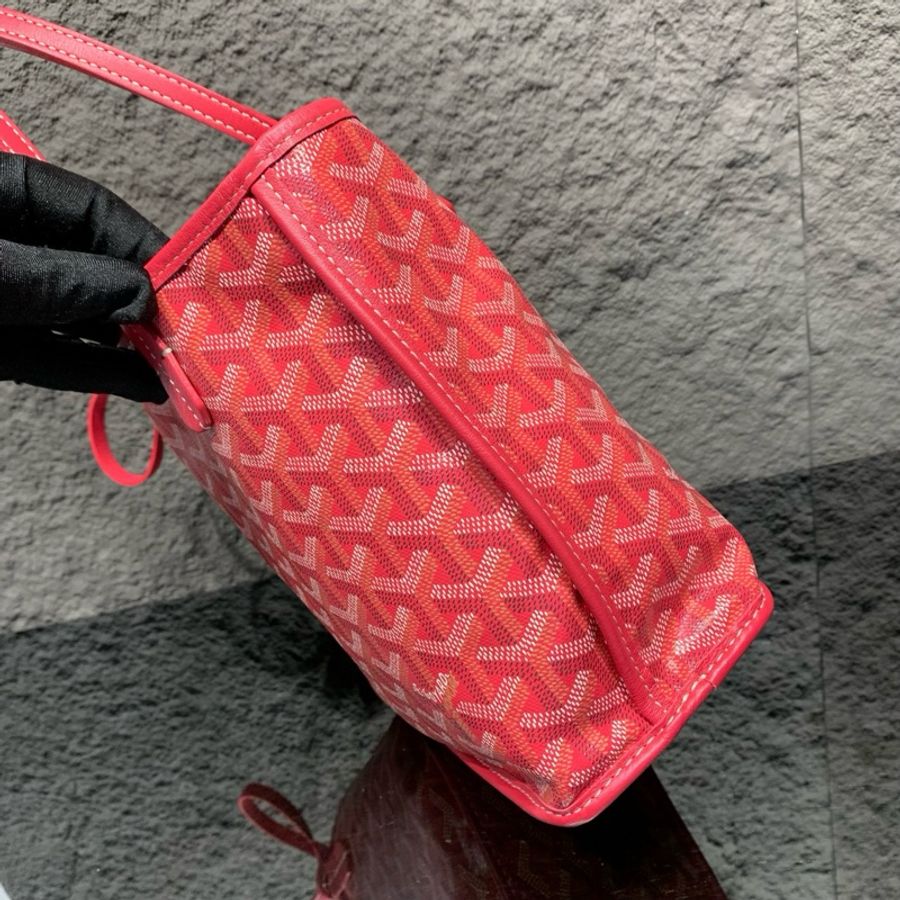 ❤️Goyard/戈雅 mini托特包購物袋手提包單肩包 紅色-4
