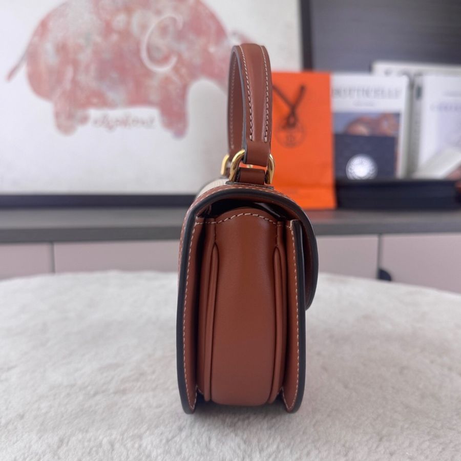 celine賽琳新款凱旋門帆布拼皮手提馬鞍,手提單肩斜挎-2