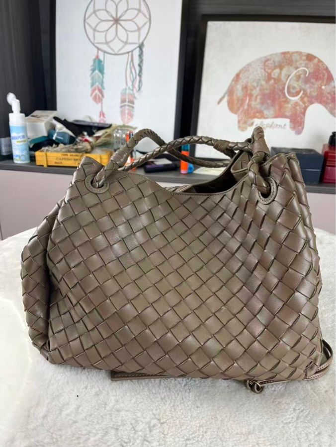 Bottega Veneta葆蝶家 新款大號降落傘包 Parachute巧克力棕色-0