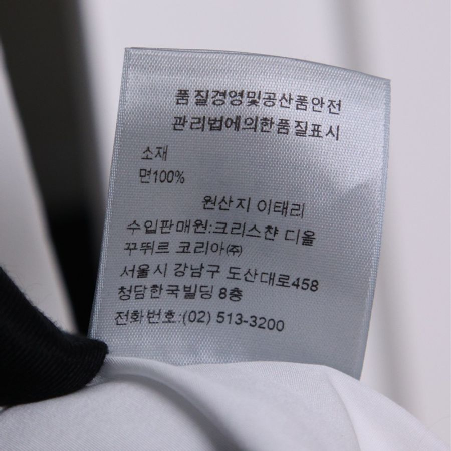 Dior 白色珍珠扣小领结长袖衬衫上衣-11