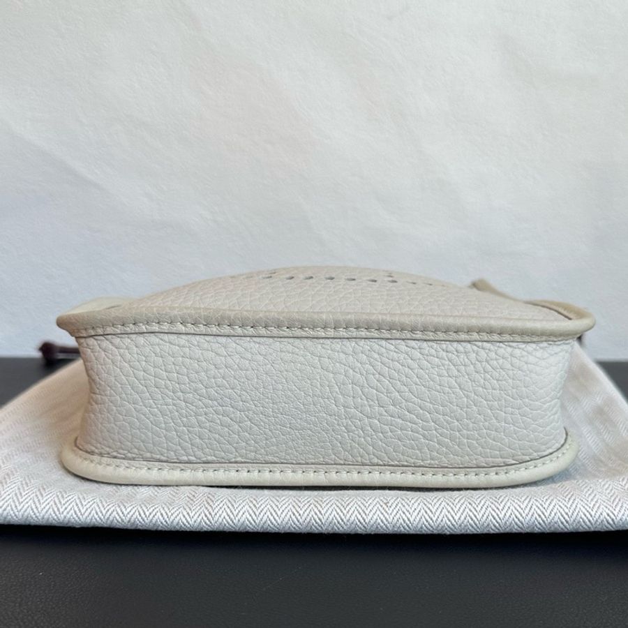 Hermes/愛馬仕 Evelyne 伊芙琳Mini 冰川白 w刻-5
