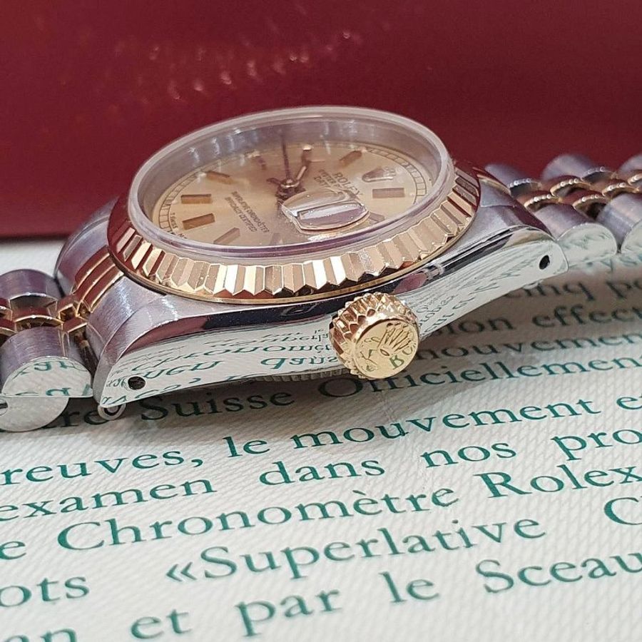【大眾名錶】ROLEX勞力士 69173 Datejust 蠔式女錶 金色T柱面盤 羅馬外圈 底蓋原廠 大眾名錶G288-8