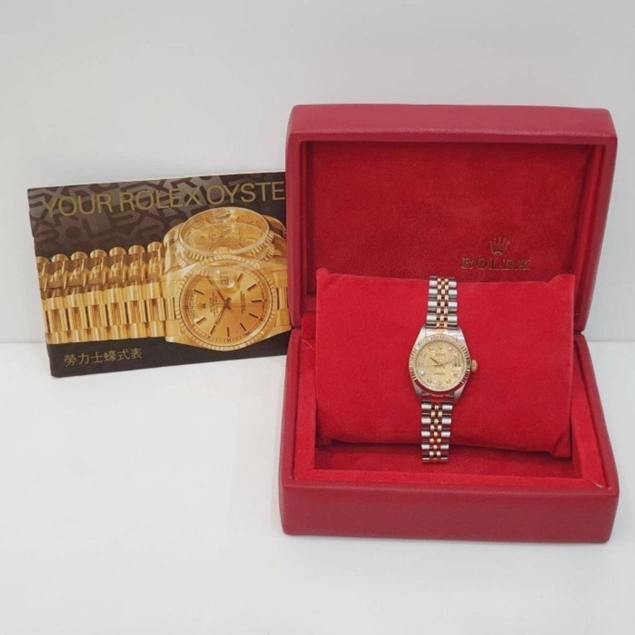 【大眾名錶】ROLEX 勞力士 69173 Datejust 半金女錶 紀念金十鑽面盤 新包台 大眾名錶G219-9