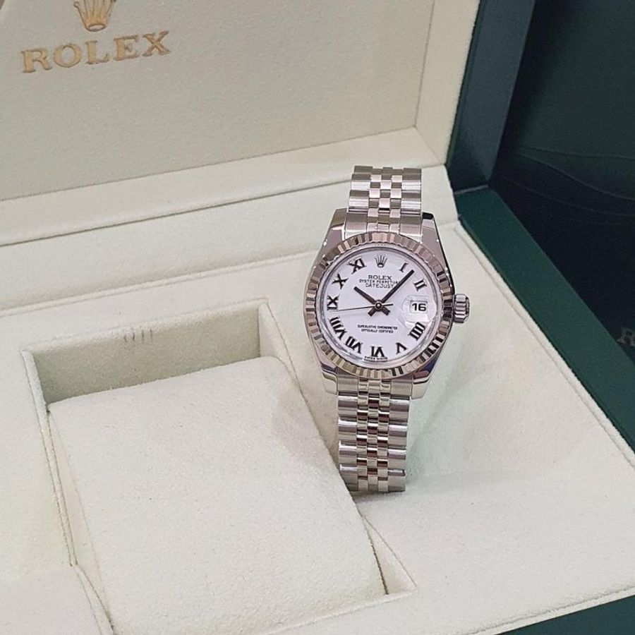 【大眾名錶】ROLEX勞力士 179174 Datejust 新款 蠔式日誌 太陽圈 白色羅馬面盤 五珠帶 錶徑26mm 自動上鍊 大眾名錶G275-3