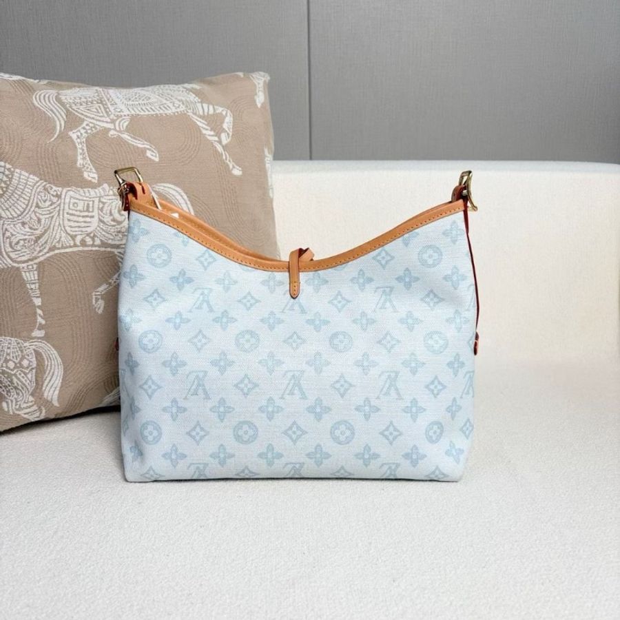 LV 限定淡藍色Carryall 小號 芯片款 28*24*13 95 新配件塵袋 子包 肩帶-2