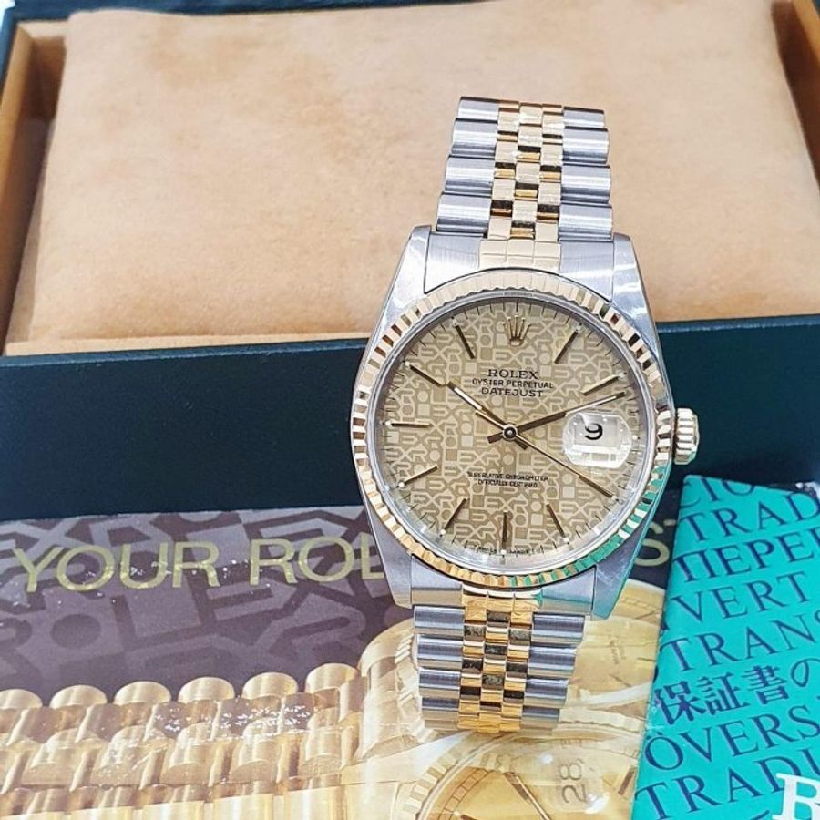 【大眾名錶】ROLEX 勞力士 16233 Datejust 蠔式日誌 印刷紀念T柱面 錶徑36mm 大眾名錶G230-1