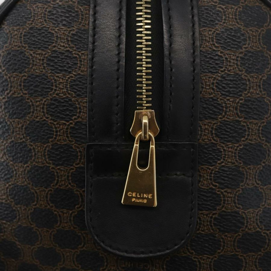 【日本直送】CELINE Macadam帆布波士頓包 PVC皮革 黑色 金色 正品 179006A-9