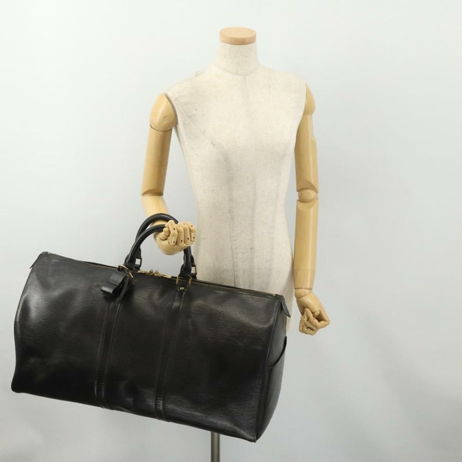 【日本直送】路易威登 Epi Keepall 55 波士頓包 Noir 黑色 M42952 LV Auth 180315A-21
