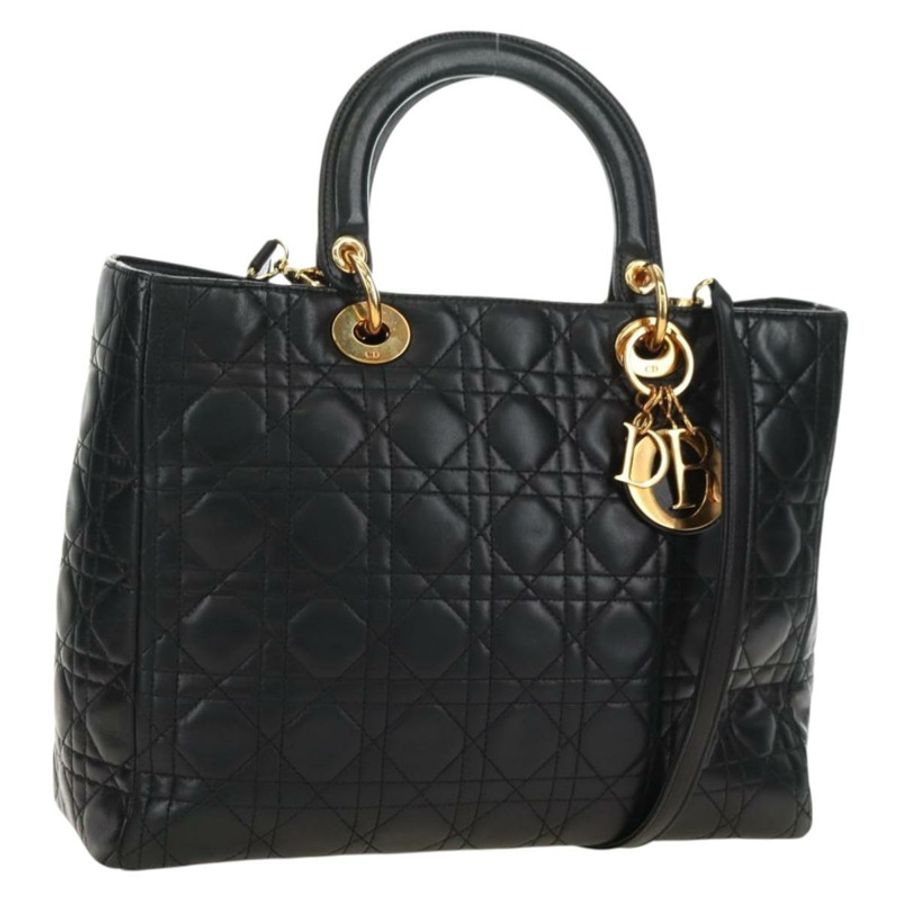【日本直送】Christian Dior Canage 手袋,羊皮材質,黑色,金色,正品,貨號 180510SAM-0