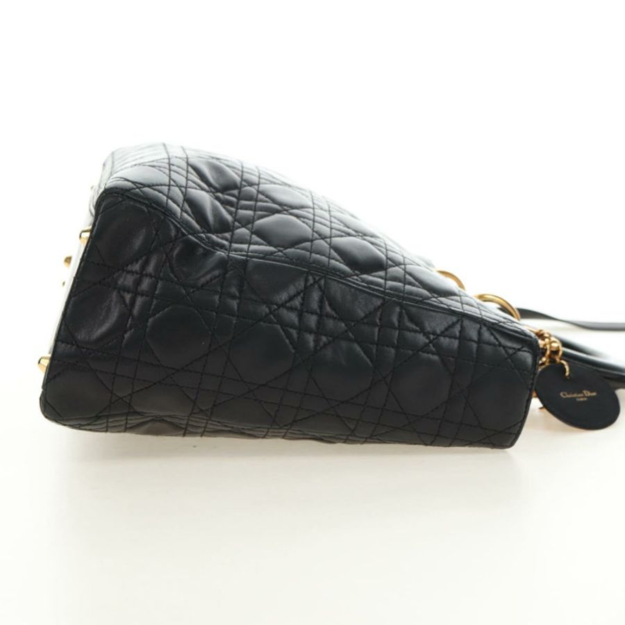 【日本直送】Christian Dior Canage 手袋,羊皮材質,黑色,金色,正品,貨號 180510SAM-3