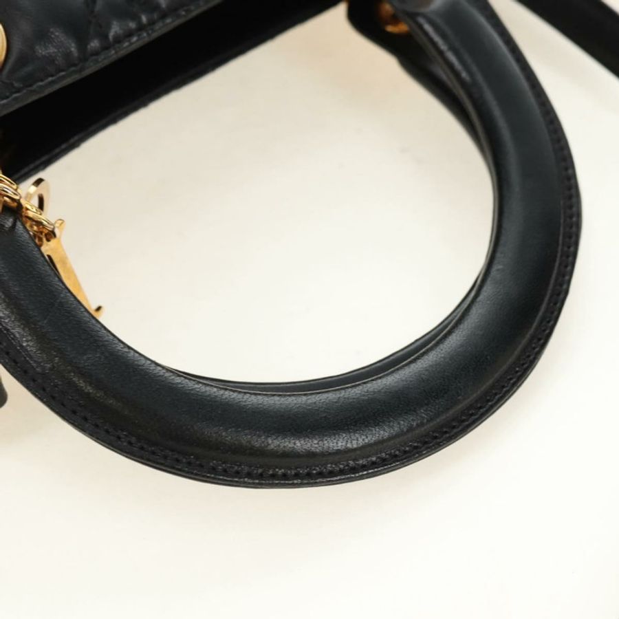 【日本直送】Christian Dior Canage 手袋,羊皮材質,黑色,金色,正品,貨號 180510SAM-6