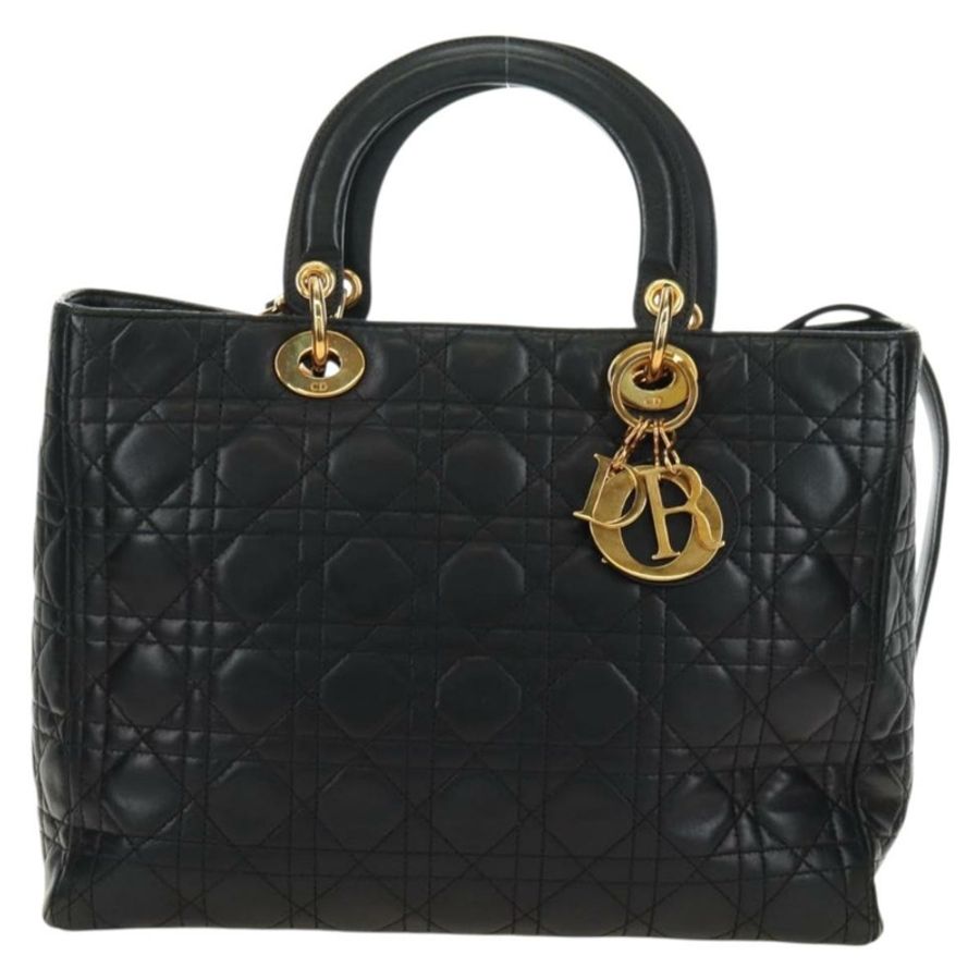 【日本直送】Christian Dior Canage 手袋,羊皮材質,黑色,金色,正品,貨號 180510SAM-12