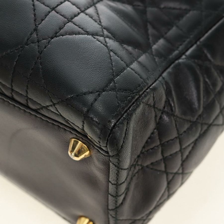 【日本直送】Christian Dior Canage 手袋,羊皮材質,黑色,金色,正品,貨號 180510SAM-15