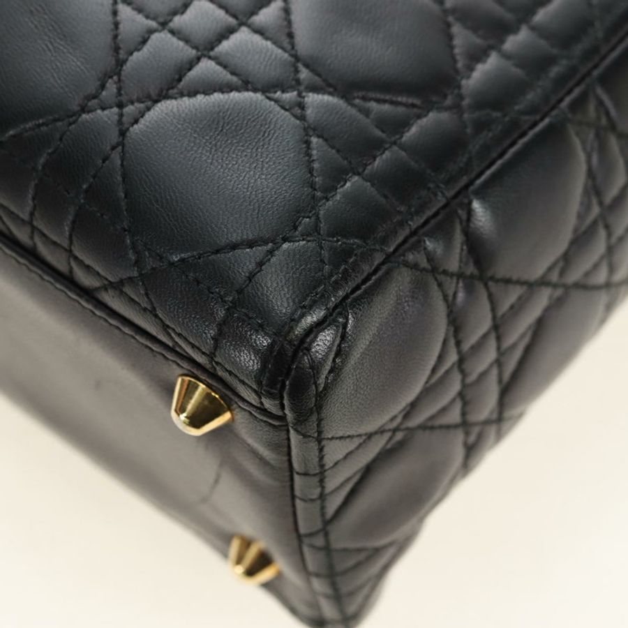 【日本直送】Christian Dior Canage 手袋,羊皮材質,黑色,金色,正品,貨號 180510SAM-17