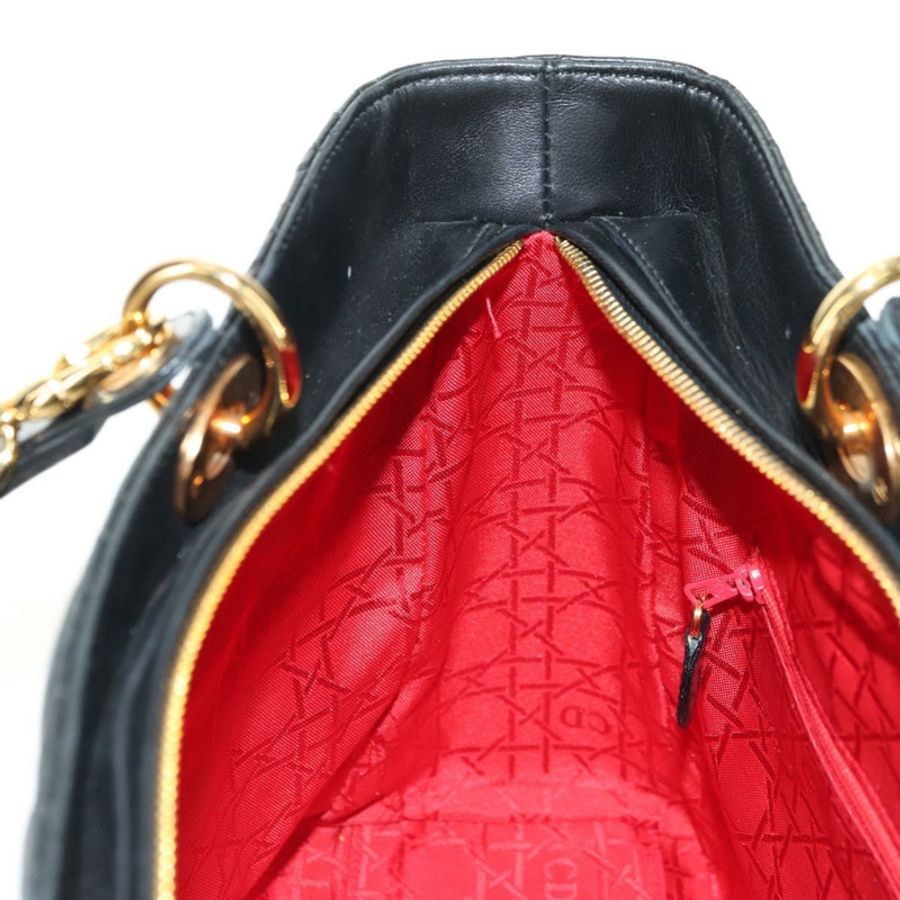 【日本直送】Christian Dior Canage 手袋,羊皮材質,黑色,金色,正品,貨號 180510SAM-22