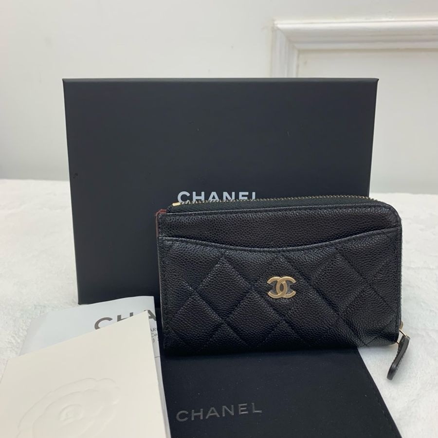 Full set 23C CHANEL 荔枝紋牛皮卡包 閒置新-0