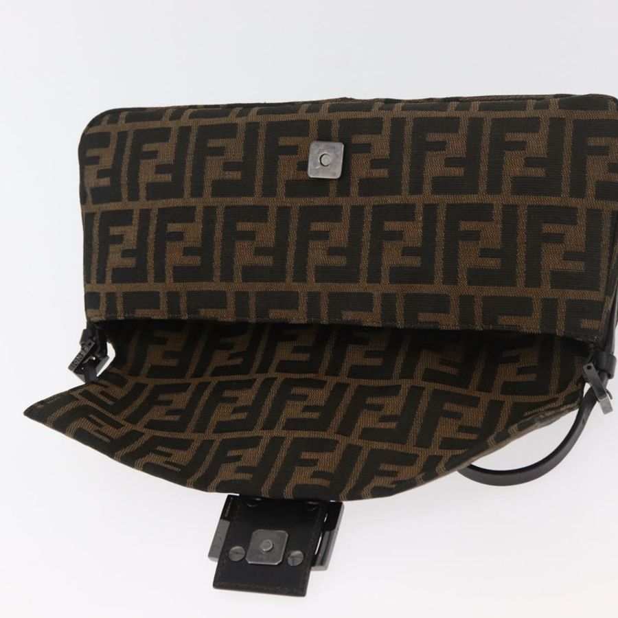 【日本直送】FENDI Zucca帆布Mamma Baguette單肩包 黑色棕色 正品 yk20437SAM-16